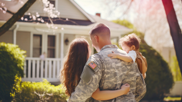Military veteran with family